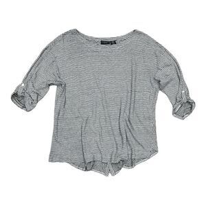 Adrienne Vittadini Striped 100% Linen Top 3X